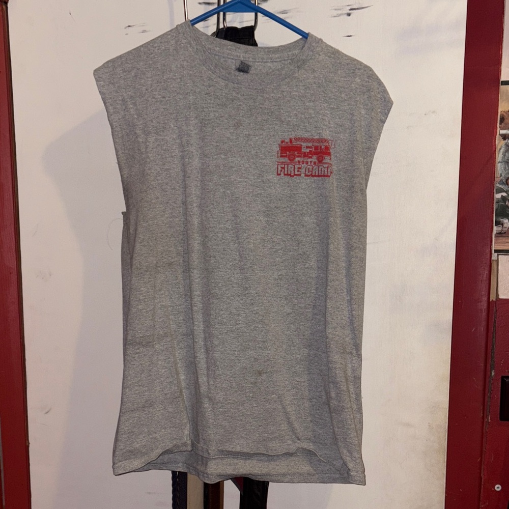 Gray Sleeveless Graphic Tee